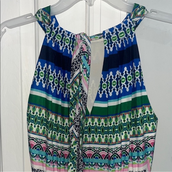 Eliza J Scarf Bow Tie Maxi Dress Fit & Flare in Green Size 4 - Picture 6 of 11